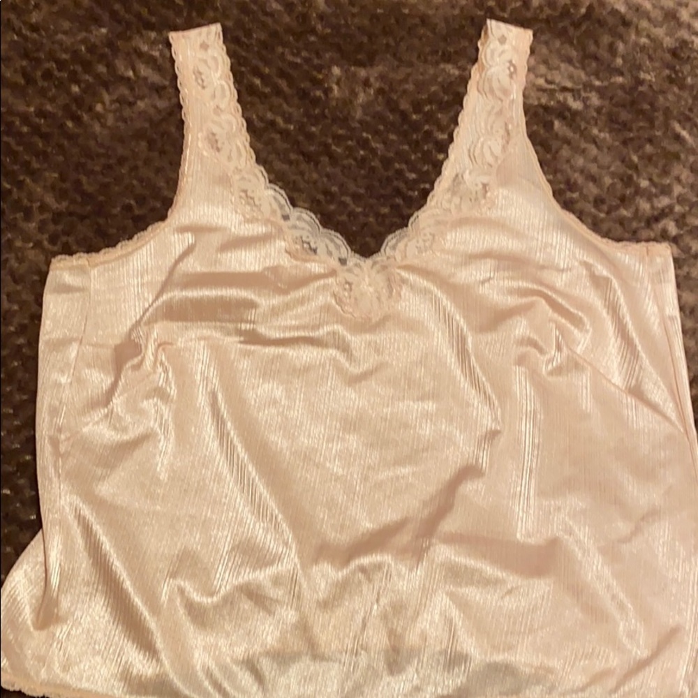JC Penny Vintage Lace Camisole Silky and Sexy nude color size 36